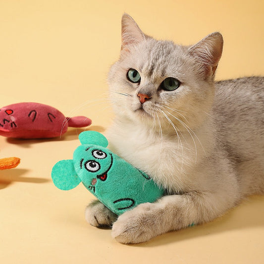 Handmade Catnip Plush Mouse Toy - لعبة فأر قماشية محشوة بالنعناع البري